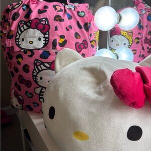 Hello Kitty Pink Leopard Bed set and Plush